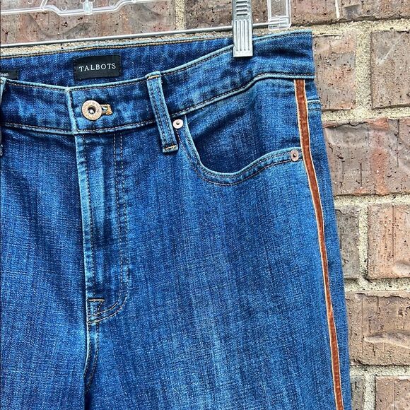 Talbots Women’s Modern Ankle Blue Straight Leg Jeans High Waist Copper Felt Fall - Picture 8 of 16